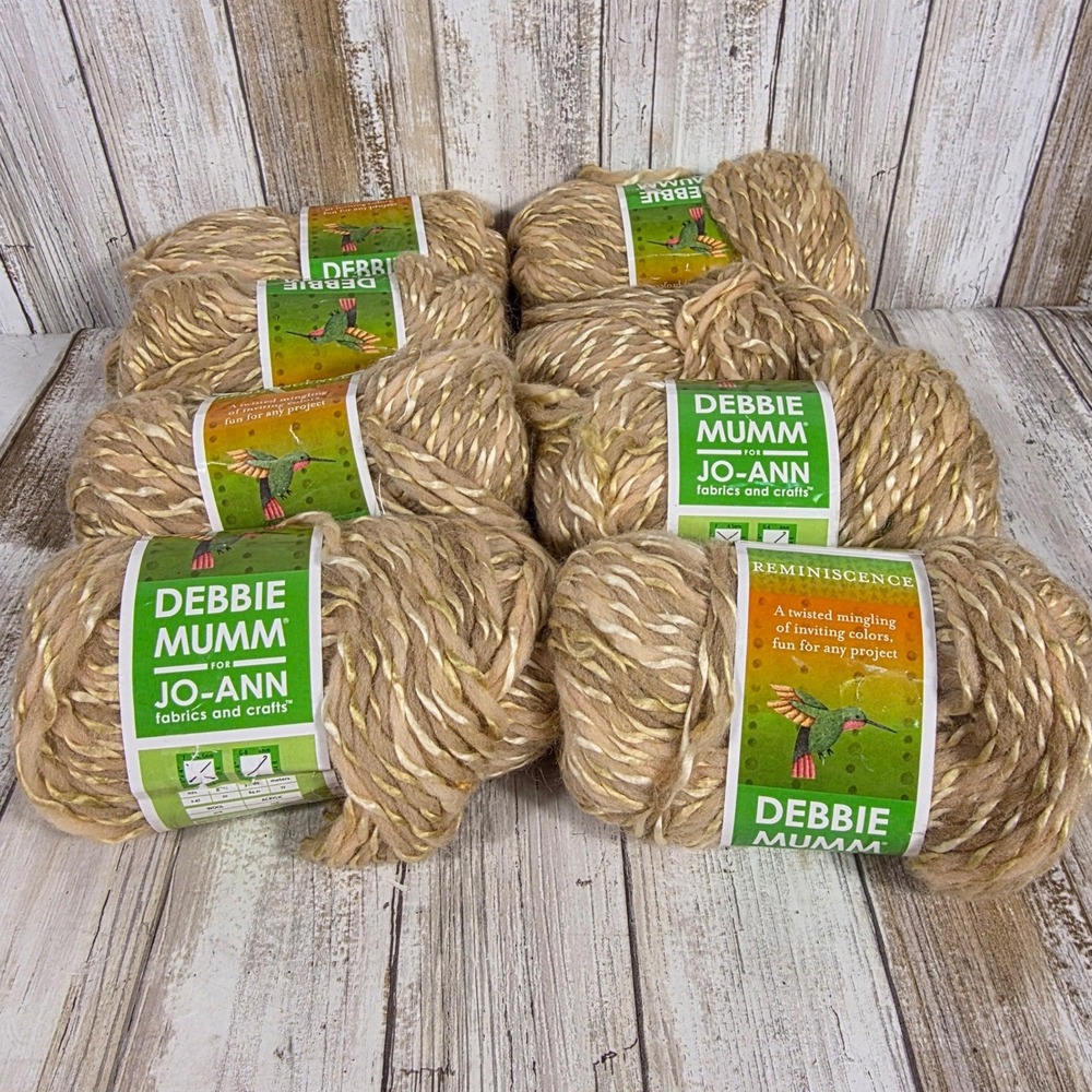 Debbie Mumm Jo-Ann Reminiscence Yarn Butterscotch 111 Wool Blend 8 Skeins S14359